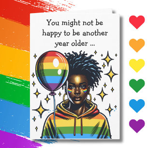 Nicht glücklich über Ihren Geburtstag Funny LGBTQI Karte
