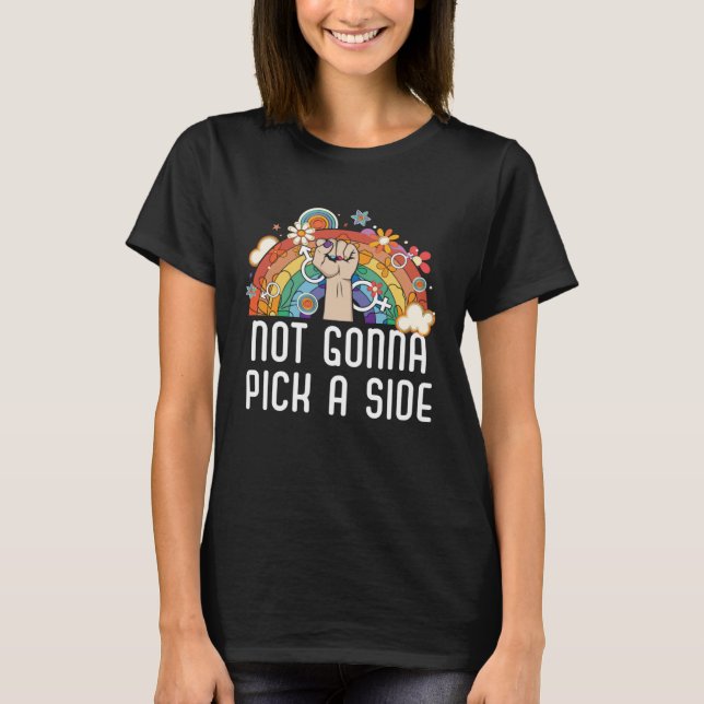 Nicht Gonna pick a side Bisexual Pride Bisexualitä T-Shirt (Vorderseite)