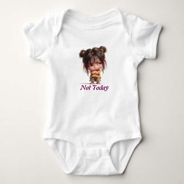 nicht heute" Baby Bodysuit Strampler (Vorderseite)