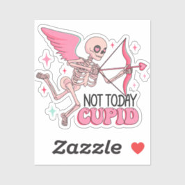 Nicht heute Cupid! Anti-Valentine Skelett Aufkleber