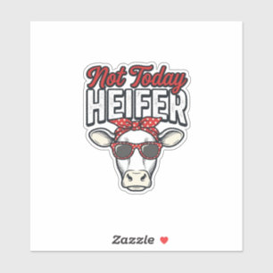 Nicht heute Färse Lustige Kuh Vintage Vektor Desig Aufkleber