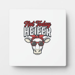 Nicht heute Färse Lustige Kuh Vintage Vektor Desig Fotoplatte