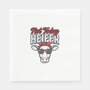 Nicht heute Färse Lustige Kuh Vintage Vektor Desig Serviette