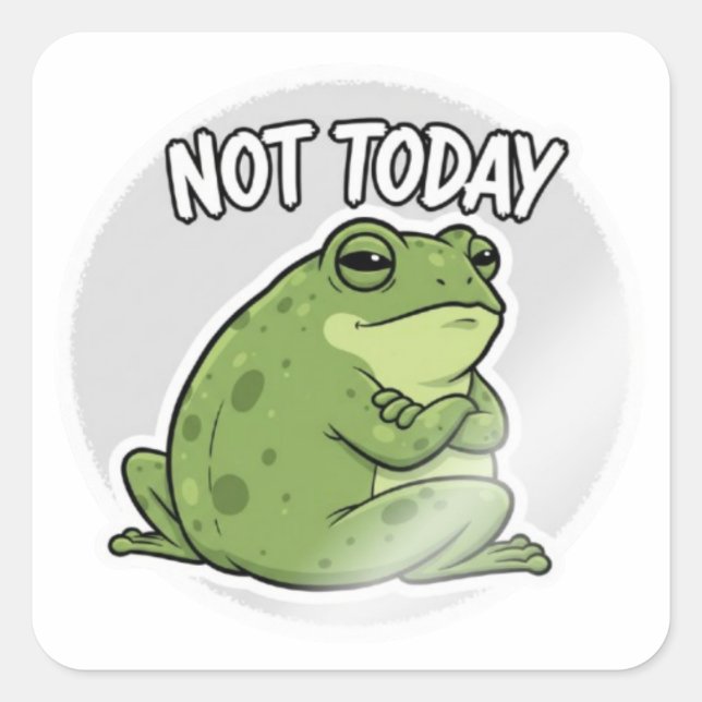 Nicht heute Frosch Aufkleber Süß verärgerter Frosc (Vorderseite)