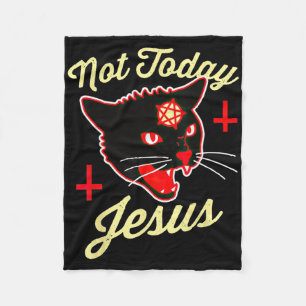 Nicht heute hat Jesus den Satan Cat Todeskreuz Vin Fleecedecke