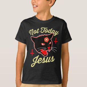 Nicht heute hat Jesus den Satan Cat Todeskreuz Vin T-Shirt