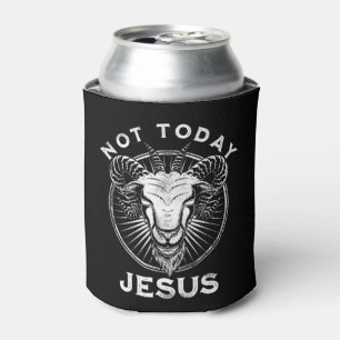 Nicht heute Jesus Funny Satanic Atheist Black Goth Dosenkühler