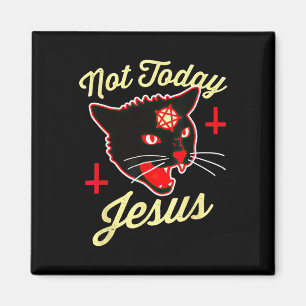 Nicht heute Jesus Heil Satan Katze Tod Kreuz Vinta Magnet