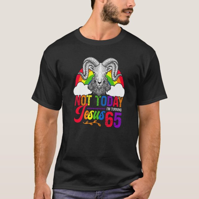 Nicht heute Jesus, ich wende 65 Regenbogenschaf Ge T-Shirt (Vorderseite)