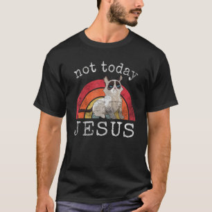 Nicht heute Jesus Satanische Katze Regenbogen T-Shirt