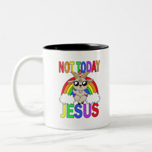 Nicht heute Jesus Zweifarbige Tasse