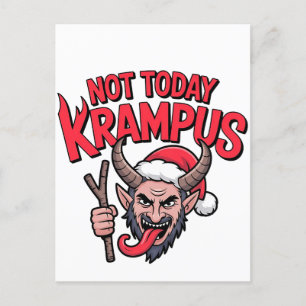 Nicht heute Krampus Lustiges Weihnachten Böser Kra Einladungspostkarte