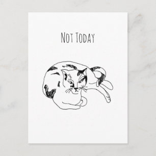 Nicht heute Lustiger Fauler Katzen-Introvertierten Postkarte