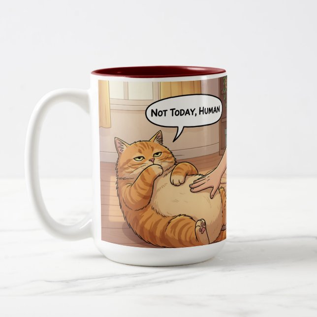 Nicht heute Mensch Grumpy Cat Tasse | Faul Katze L (Links)