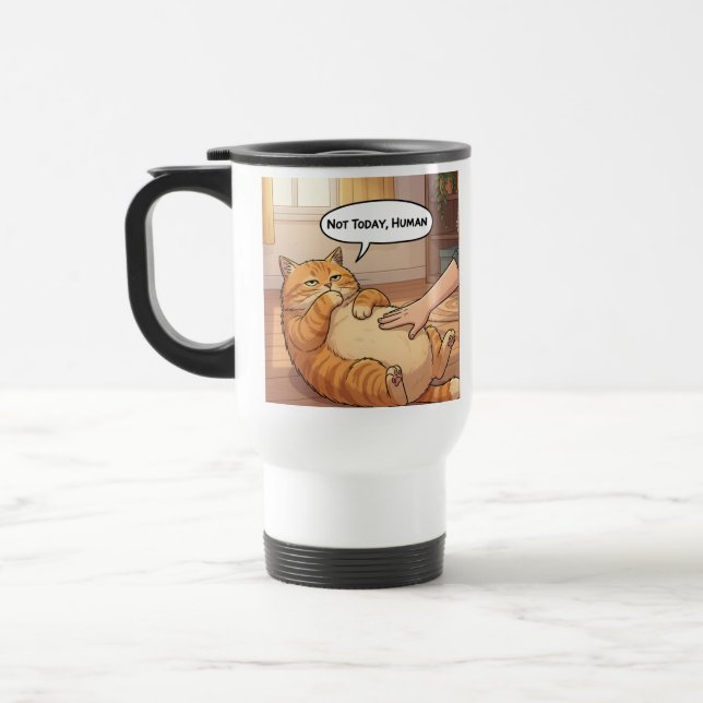 Nicht heute Mensch Grumpy Cat Tasse | Faul Katze L (Links)