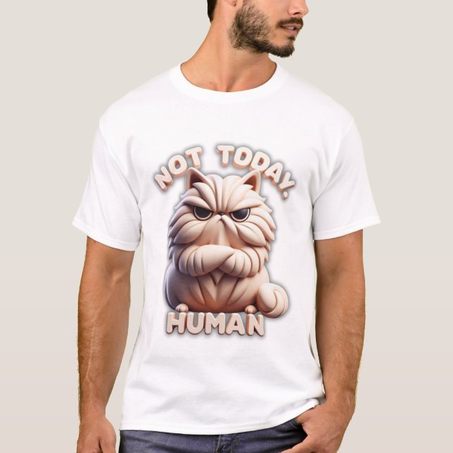 Nicht heute menschlicher Funny Grumpy Cat T - Shir T-Shirt (Vorderseite)