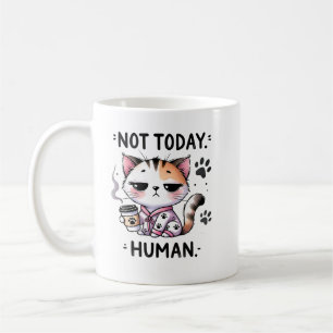 Nicht heute menschliches, lustiges Katzen, Lazy, C Kaffeetasse