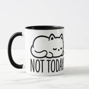 "NICHT HEUTE" Minimalistische Schlafkatze-Tasse Tasse