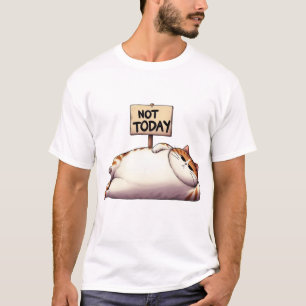 Nicht heute, mollige mürrische Katze mit Schild T-Shirt