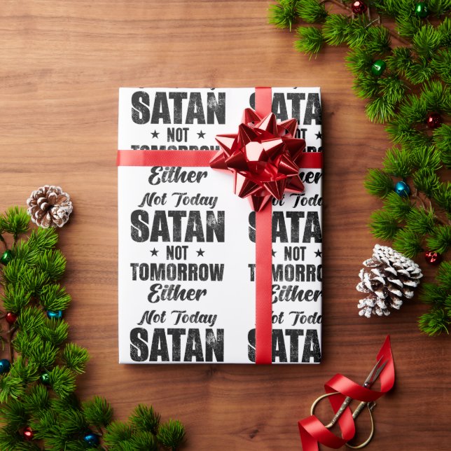 Nicht heute Satan auch nicht morgen Geschenkpapier (Feiertagsgeschenk)