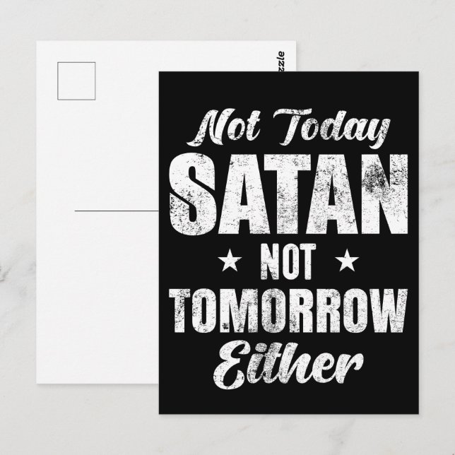 Nicht heute Satan auch nicht morgen Postkarte (Vorne/Hinten)