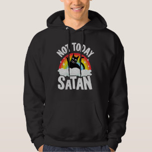 Nicht heute Satan Cat Rainbow Goth Jesus Funny Dea Hoodie