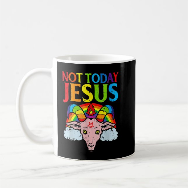 Nicht heute Satan Jesus gegen Satan in Basketball  Kaffeetasse (Links)