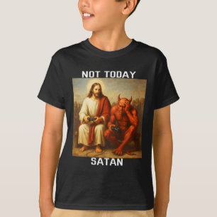Nicht heute Satan Jesus Vs Satan Gamer Gaming T-Shirt