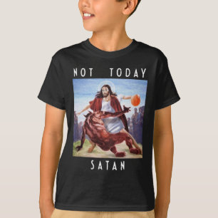 Nicht heute Satan Jesus Vs Satan in Bysketbyll T-Shirt