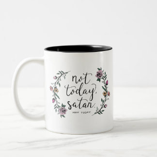 Nicht heute, Satan Kaffee-Tasse, lustige Tasse, Zweifarbige Tasse