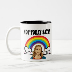 Nicht heute Satan Zweifarbige Tasse