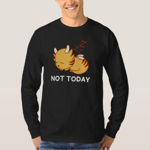 Nicht heute Schlafender Tiger Drache Katze Faul Ne T-Shirt