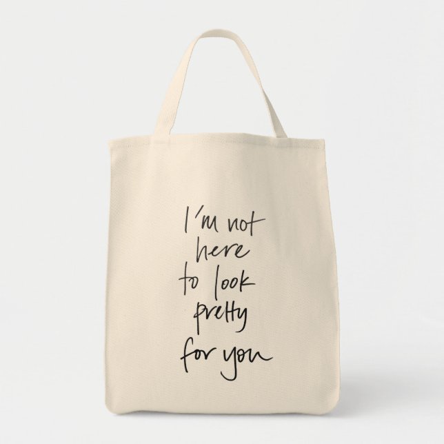 Nicht hier hübsche Lebensmittelgeschäft-Tasche Tragetasche (Vorne)