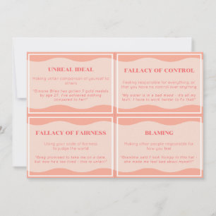 Nicht hilfreiche Denkstile Moderne Peach Set Cards Einladung