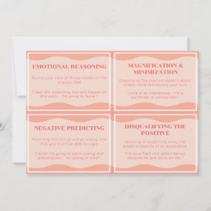Nicht hilfreiche Denkstile Moderne Peach Set Cards Einladung