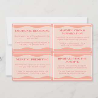 Nicht hilfreiche Denkstile Moderne Peach Set Cards Einladung