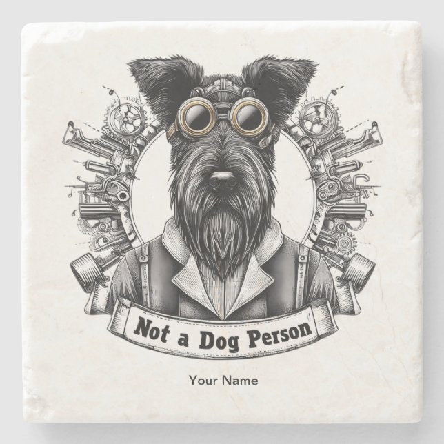 Nicht Hunde Person 02 Steinuntersetzer (Vorderseite)