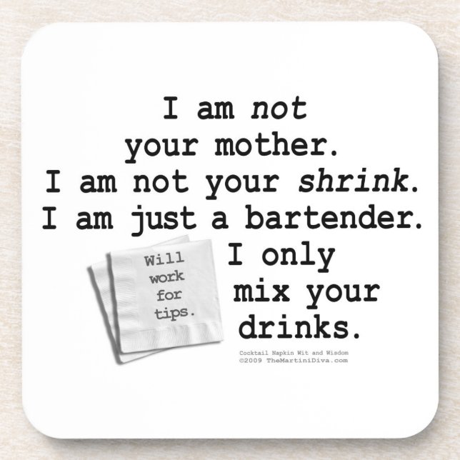 Nicht Ihr Shrink Barkeeper Cork Untersetzer (Vorderseite)