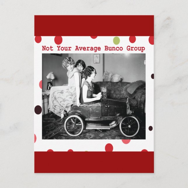 nicht Ihre durchschnittliche Bunco-Gruppe Postkarte (Vorderseite)