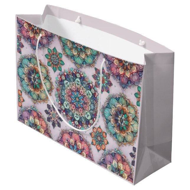 Nicht Ihre normalen Schneeflocken Große Geschenktüte (Rückseite Schrägansicht)