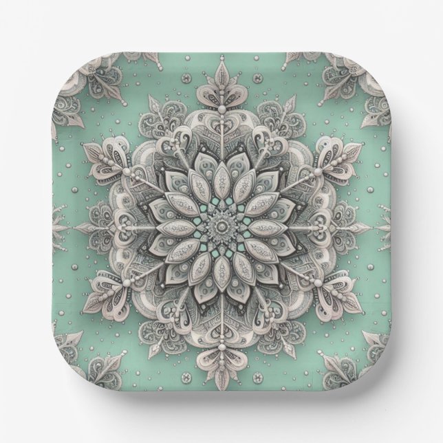 Nicht Ihre normalen Schneeflocken II Pappteller (Vorderseite)