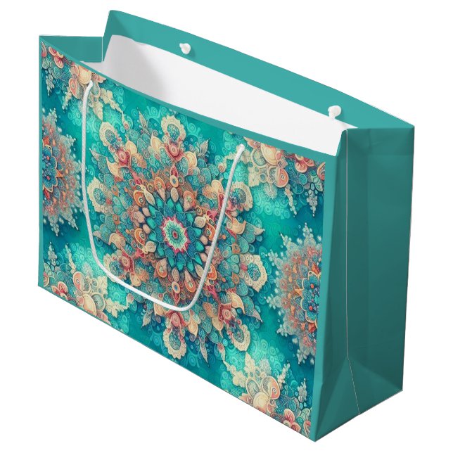 Nicht Ihre üblichen Schneeflocken V Große Geschenktüte (Vorderseite Schrägansicht)