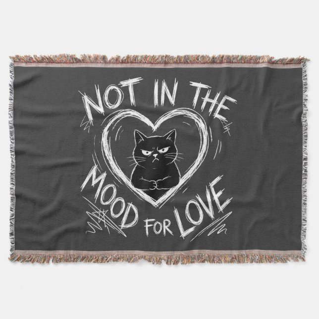 Nicht in der Stimmung für Liebe Grumpy Cat Sarkast Decke (Vorderseite)