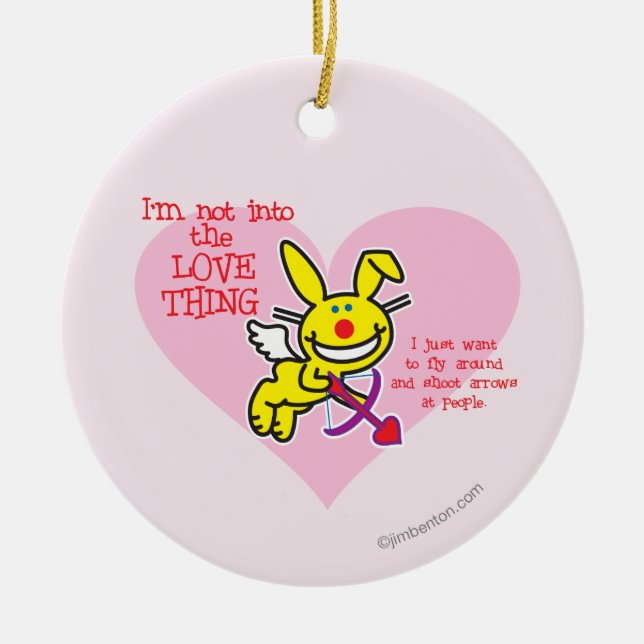 Nicht in die Liebe-Sache Keramikornament (Vorne)