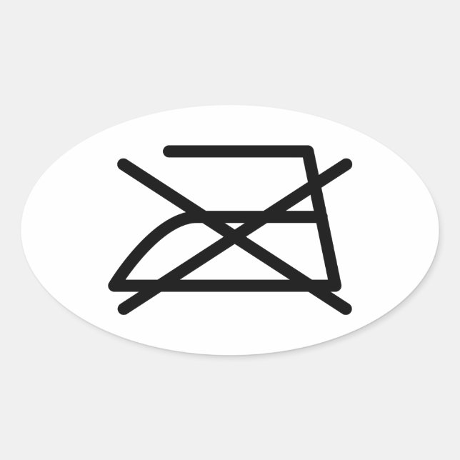 NICHT IRON! OVALER AUFKLEBER (Vorderseite)