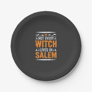 Nicht jede Hexe lebt in Salem Halloween Hexe Desig Pappteller
