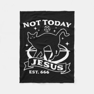 Nicht Jesus - Schwarze Katze Satanischer Teufel Ha Fleecedecke