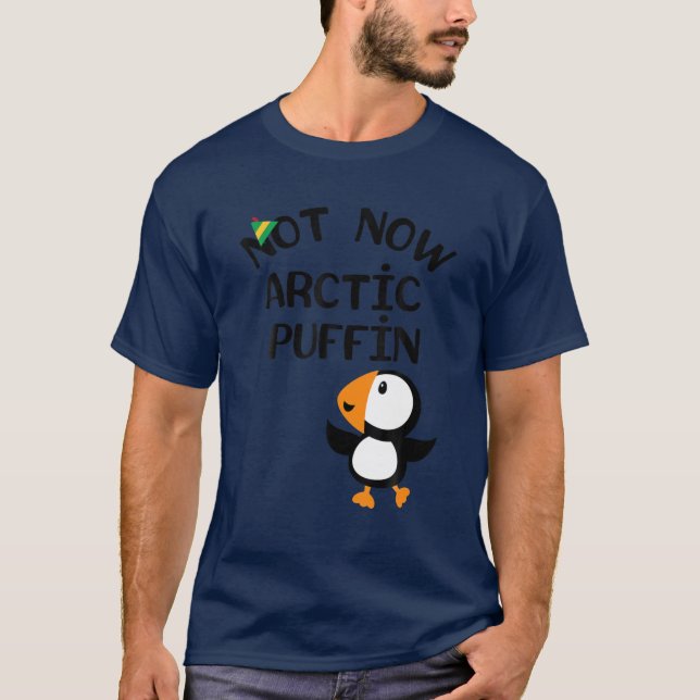 Nicht jetzt Arctic Puffin Elf Hat Funny Christmas  T-Shirt (Vorderseite)