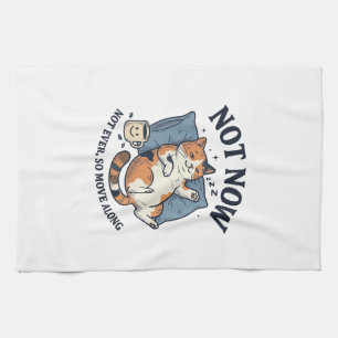 Nicht jetzt Faulpelz Katze Vintage Gravur Lustiges Geschirrtuch