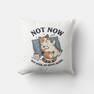 Nicht jetzt Faulpelz Katze Vintage Gravur Lustiges Kissen